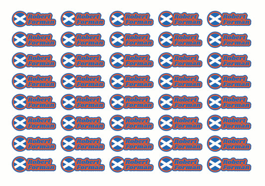 Round Flag Race Name Stickers For 1/10th scale Radio Controlled Vehicle A4,A5 Available