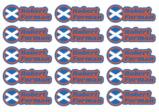 Round Flag Race Name Stickers For 1/5th scale Radio Controlled Vehicle A4,A5 Available
