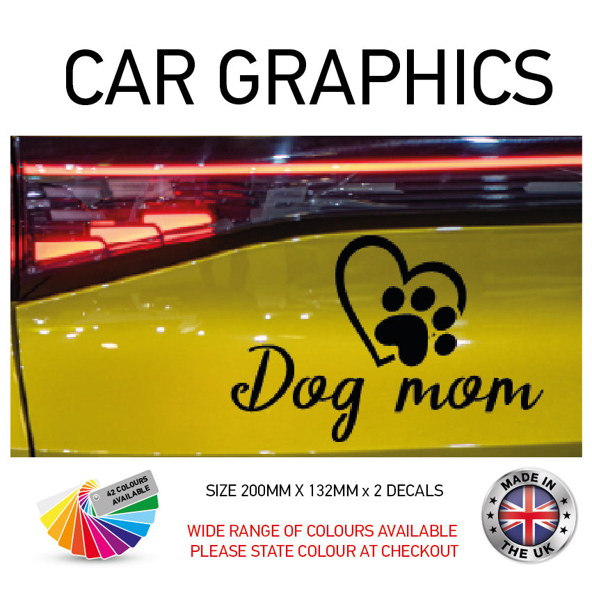 200CG017 Dog Mom Sticker 200mm x 132mm