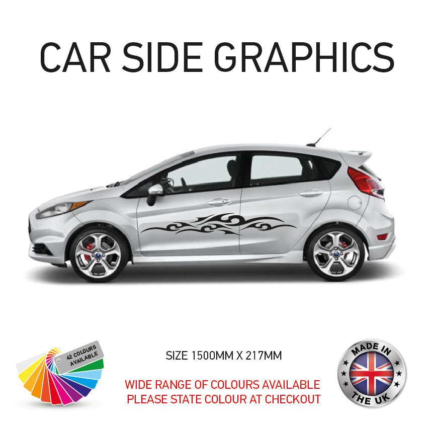 23CSG001 Car Side Graphics X 2 Universal Will Fit Any Car or Van