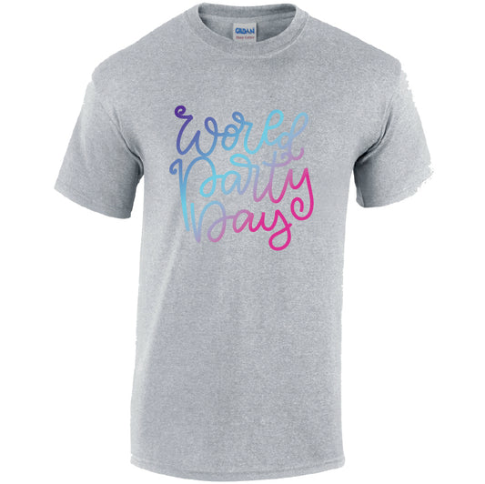 World Party Day Cotton T-Shirt Available in Black Grey and White TM25CL11