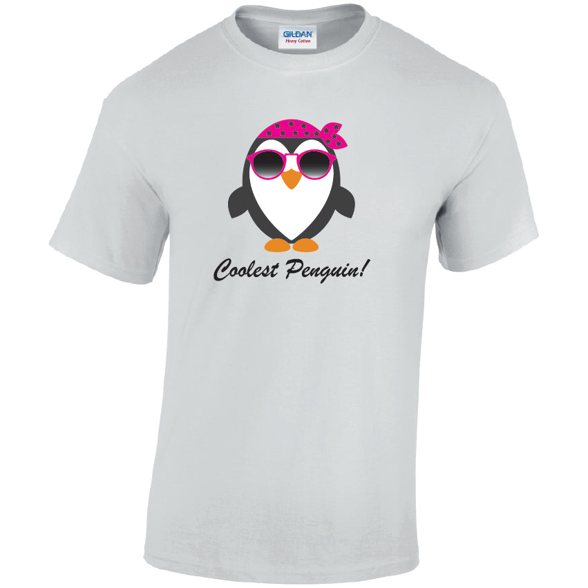 Coolest Penguin Cotton T-Shirt Available in Grey and White TM25CL12