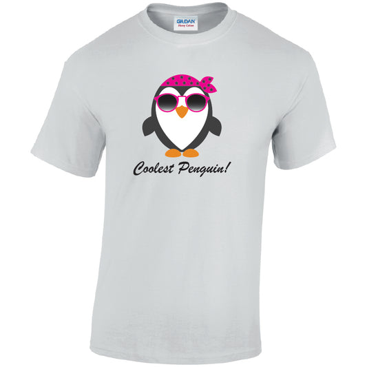Coolest Penguin Cotton T-Shirt Available in Grey and White TM25CL12