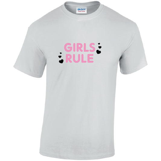 Girls Rule Cotton T-Shirt Available in Black Grey and White TM25CL15