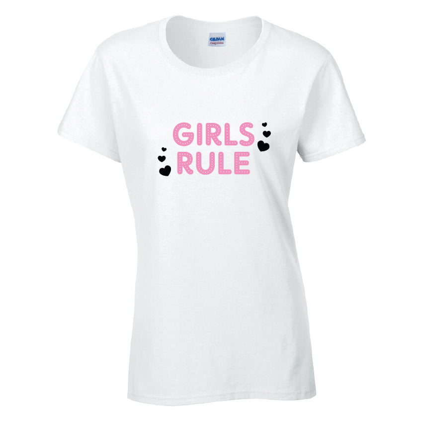 Girls Rule T-Shirt Available in Black Grey and White TF25CL15