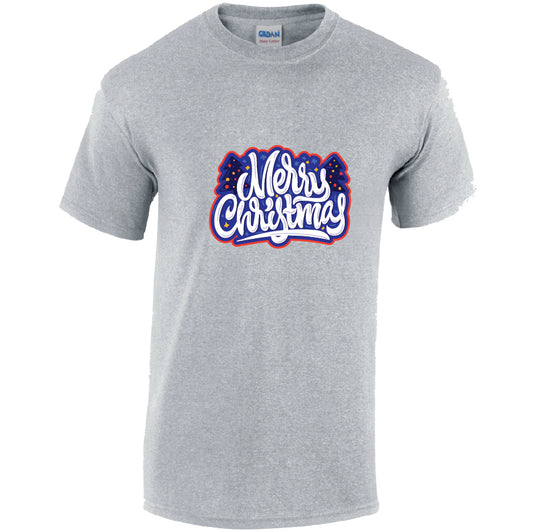 Merry Christmas Cotton T-Shirt Available in Black Grey and White TM25CL19