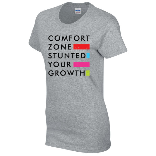 Comfort Zone Stunted Your Growth T-Shirt Available in Black Grey and White TF25CL22