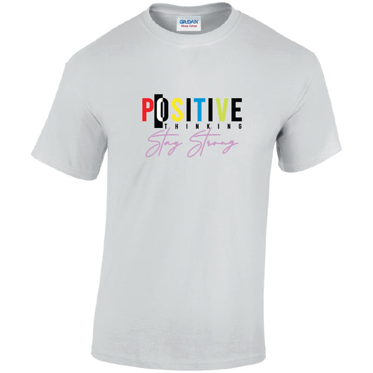 Positive Thinking Mental Health Cotton T-Shirt Available in Black Grey and White TM25CL24