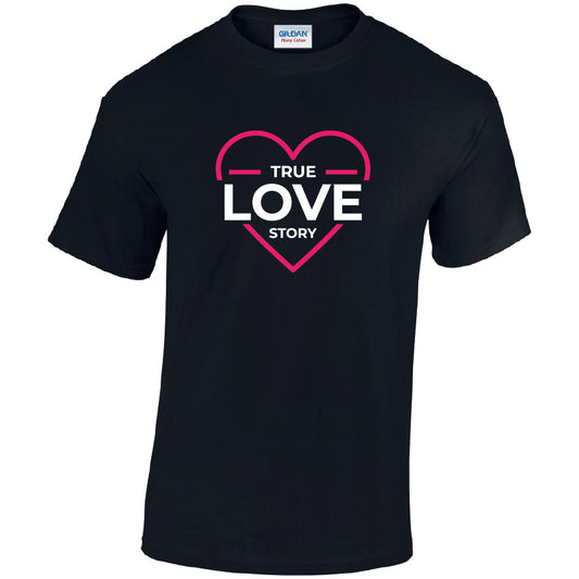 True Love Story Cotton T-Shirt Available in Black Grey and White TM25CL32