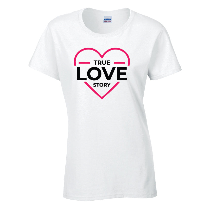 True Love Story T-Shirt Available in Black Grey and White TF25CL32