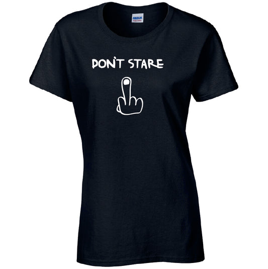 Dont Stare Cotton T-Shirt Available in Black Grey and White TF25CL08