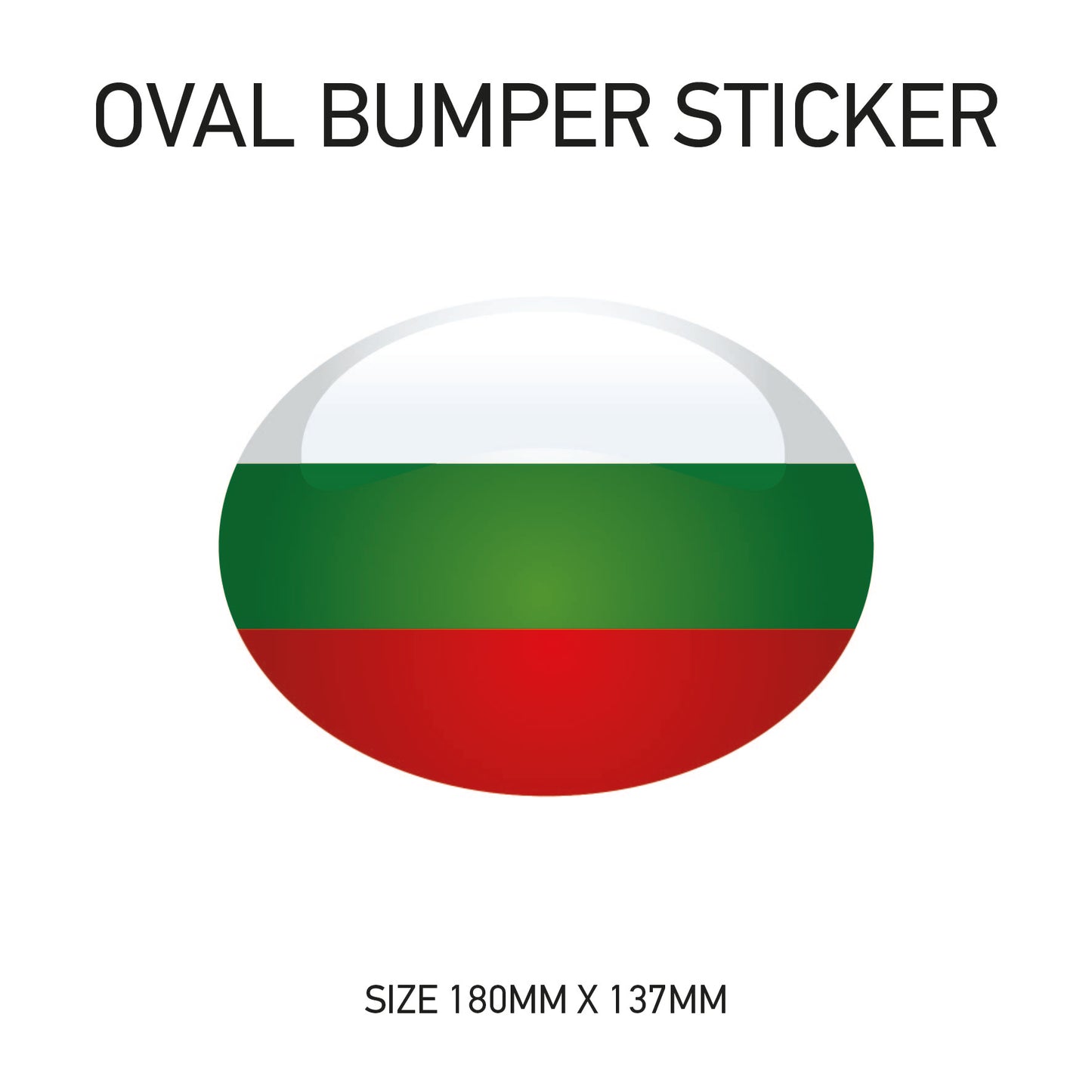 BS22 Bulgaria - Oval Sticker 180mm x 137mm