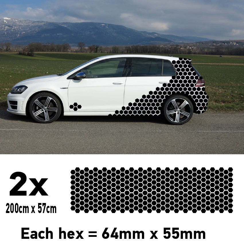 CCK1S Car Solid Small Hexagon Camouflage Side Kit Honeycomb Stickers Graphics