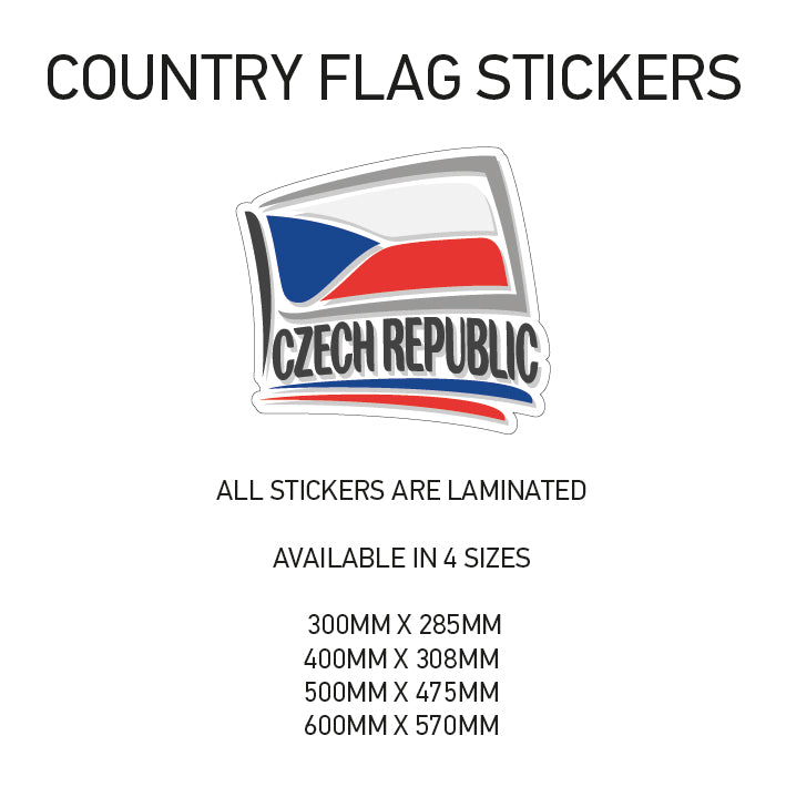 CF06 Czech Republic Country Flag Sticker 300mm x 285mm