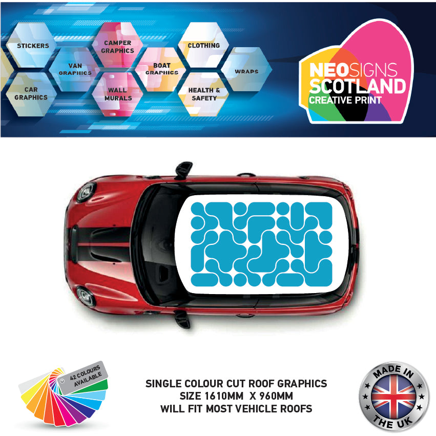 CRG10 Geometric Pattern roof graphic Universal for any car