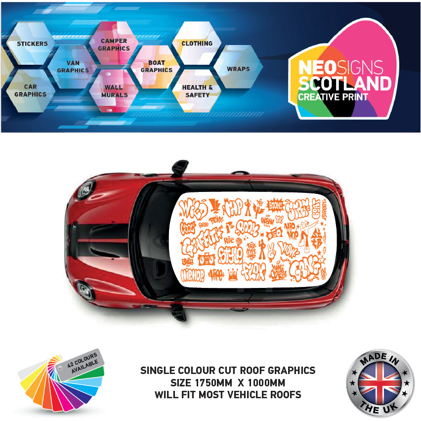 CRG23 Graffiti Style roof graphic Universal for any car