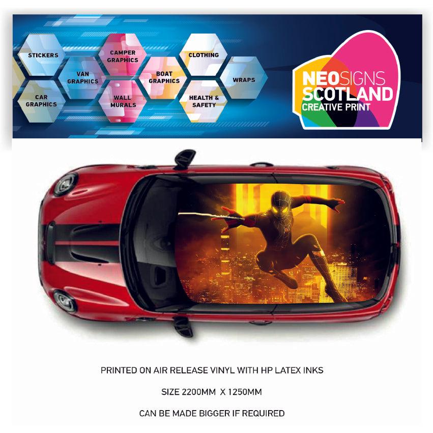 CRW49 Spiderman Roof wrap for Mini or any car universal