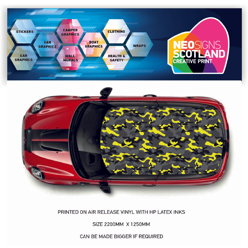 CRW54 Camouflage Style Roof wrap for Mini or any car universal