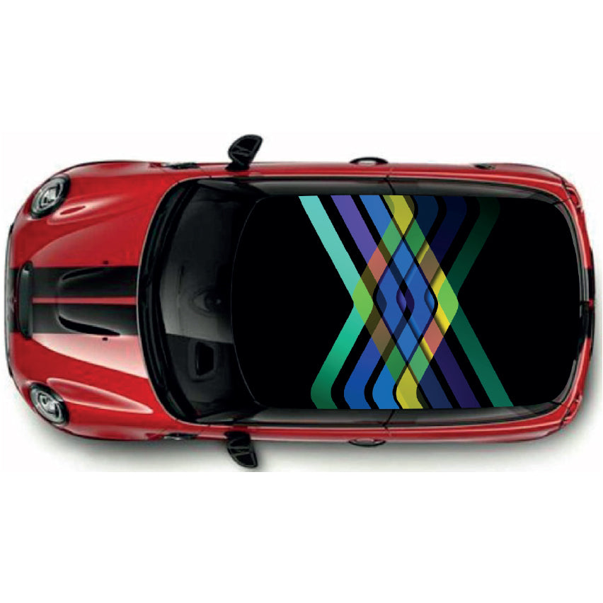 CRW26 Colourful Printed Roof wrap for Mini or any car universal