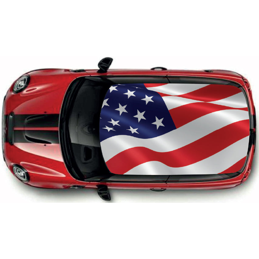 CRW32 USA Flag Roof wrap for Mini or any car universal
