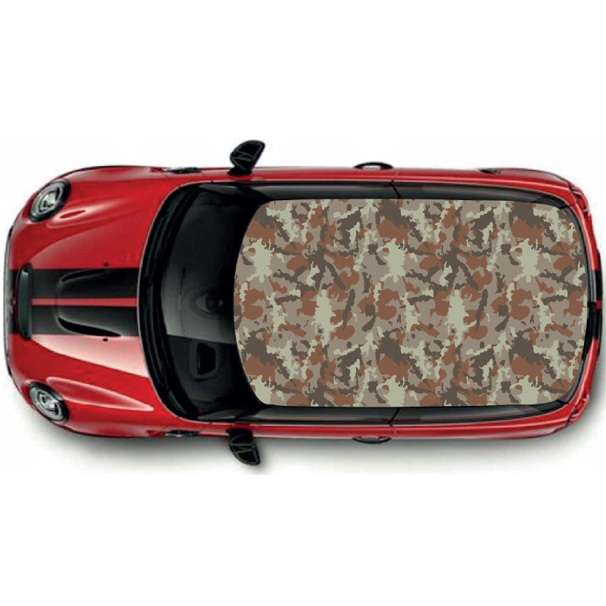 CRW067 Brown Camouflage Roof wrap for Mini or any car universal