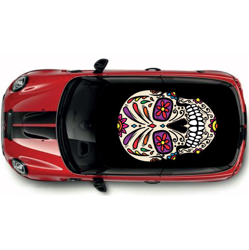 CRW077 Skull Roof wrap for Mini or any car universal