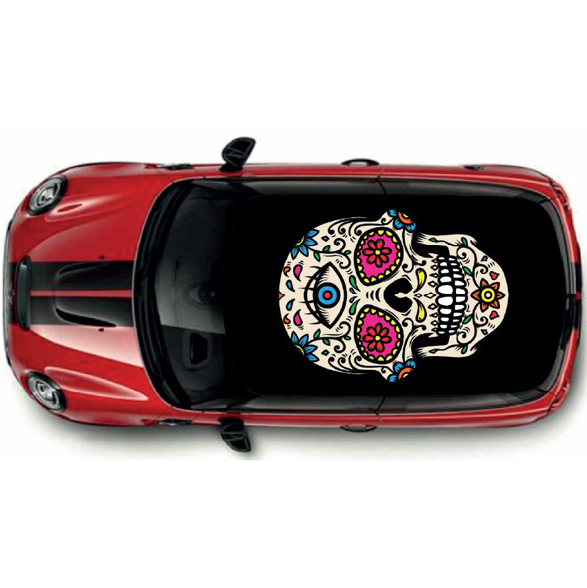 CRW079 Skull Roof wrap for Mini or any car universal