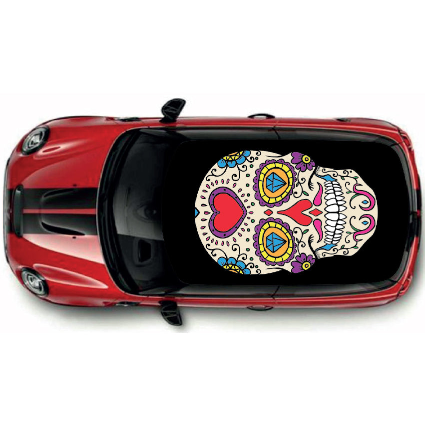 CRW080 Skull Roof wrap for Mini or any car universal