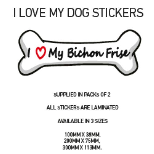 DBS31-40 Funny I Love My Dog Vinyl Sticker x2 Car Van Decal Pet Animal Lover Various Designs Available