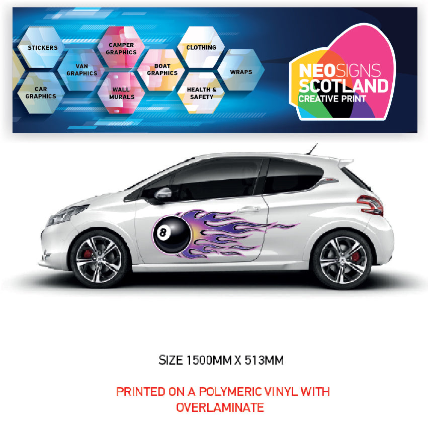 FCSG02 Full Colour Side Graphics X 2 Universal Will Fit Any Car or Van