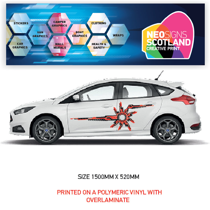 FCSG07 Full Colour Side Graphics X 2 Universal Will Fit Any Car or Van