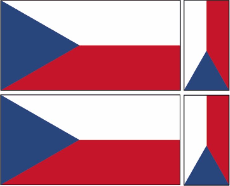 FLAG12B Czech Republic Flags 2 x 200mm 2 x 100mm