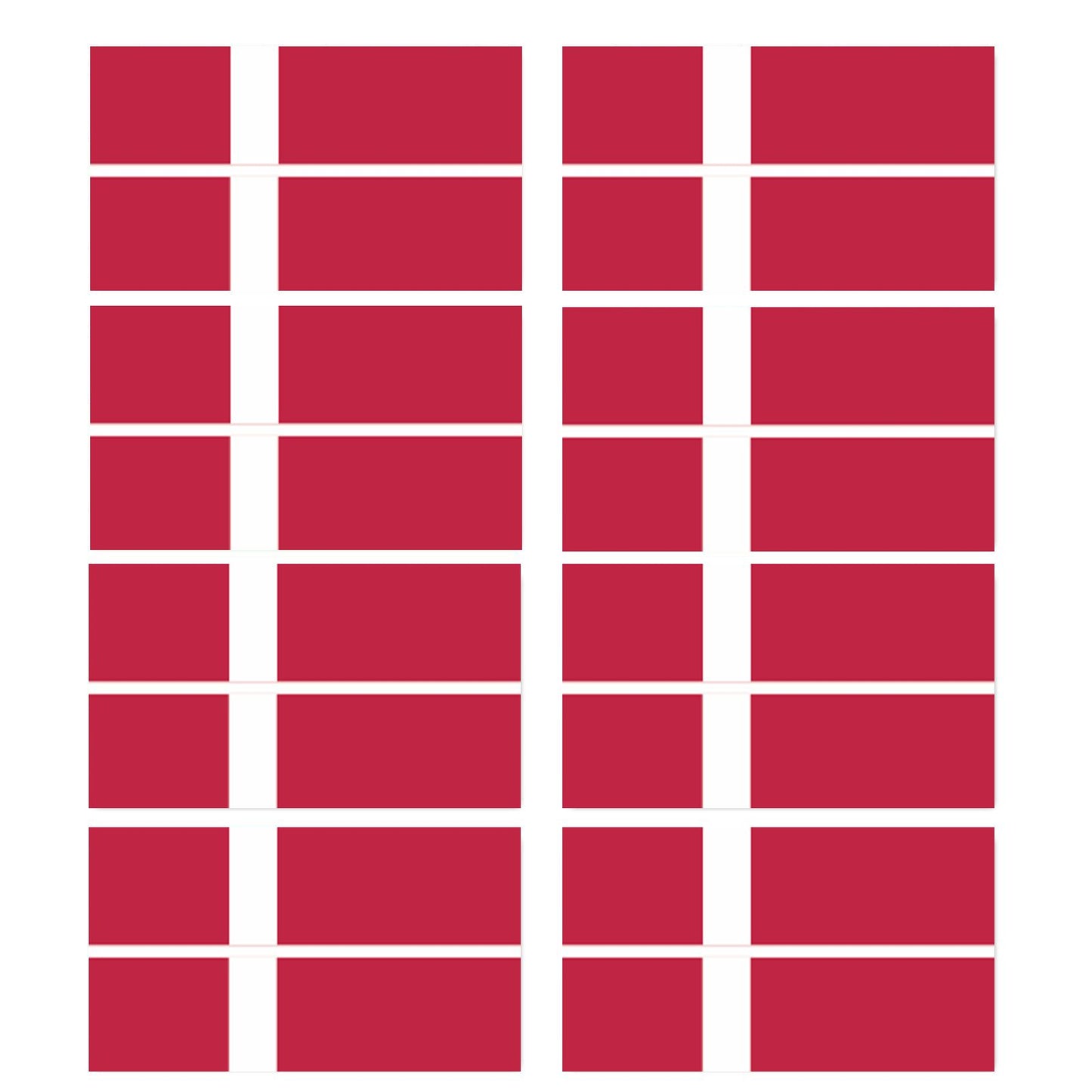 FLAG13D Denmark Flags Stickers 15mm x 28mm