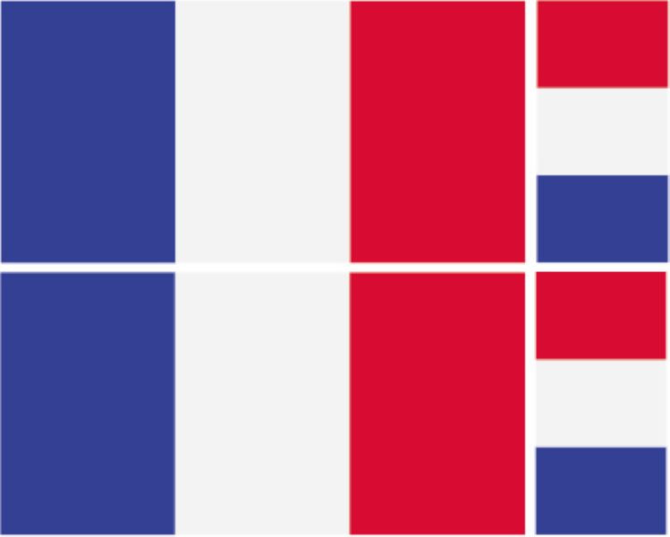 FLAG15A France Flags 2 x 100mm 2 x 50mm