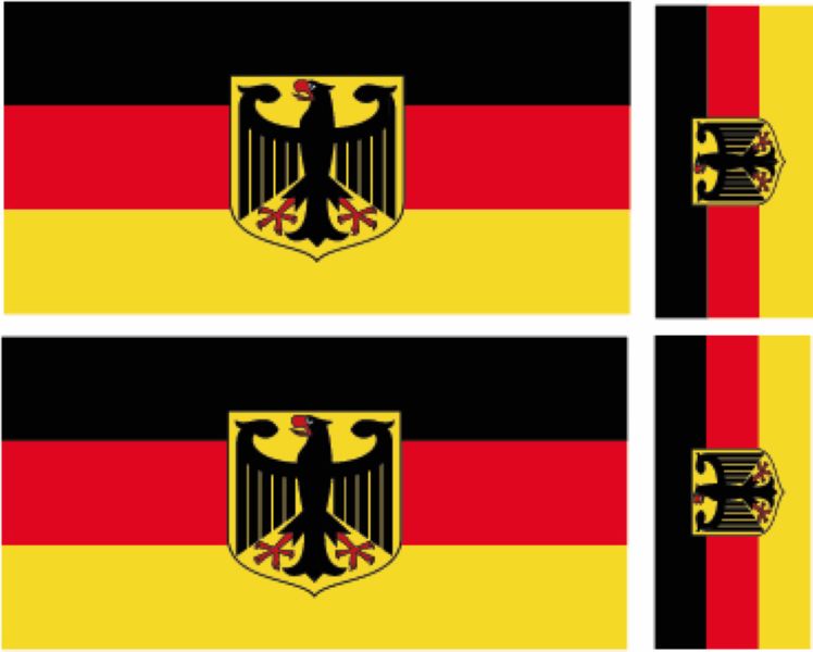 FLAG16A Germany Flags 2 x 100mm 2 x 50mm