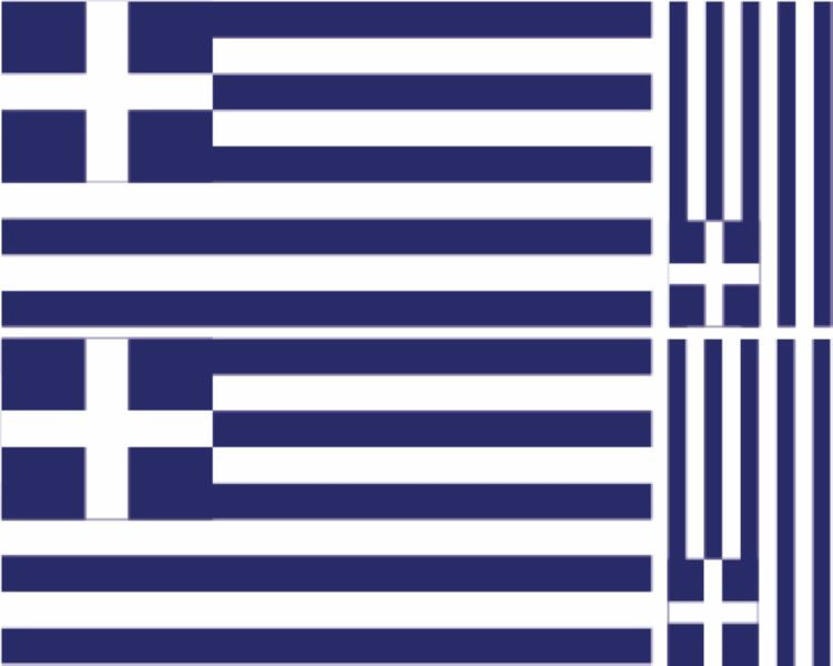 FLAG17A Greece Flags 2 x 100mm 2 x 50mm