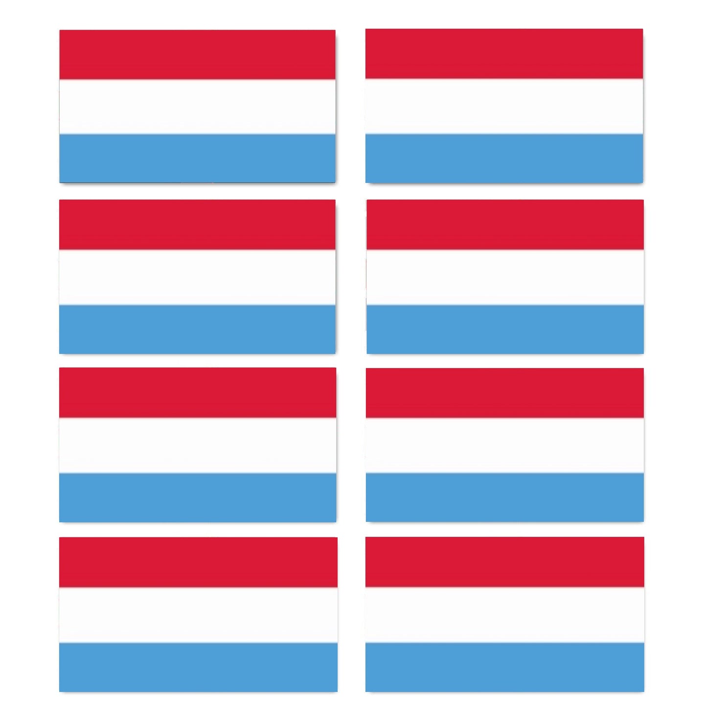 FLAG22D Luxembourg Flags Stickers 10mm x 19mm