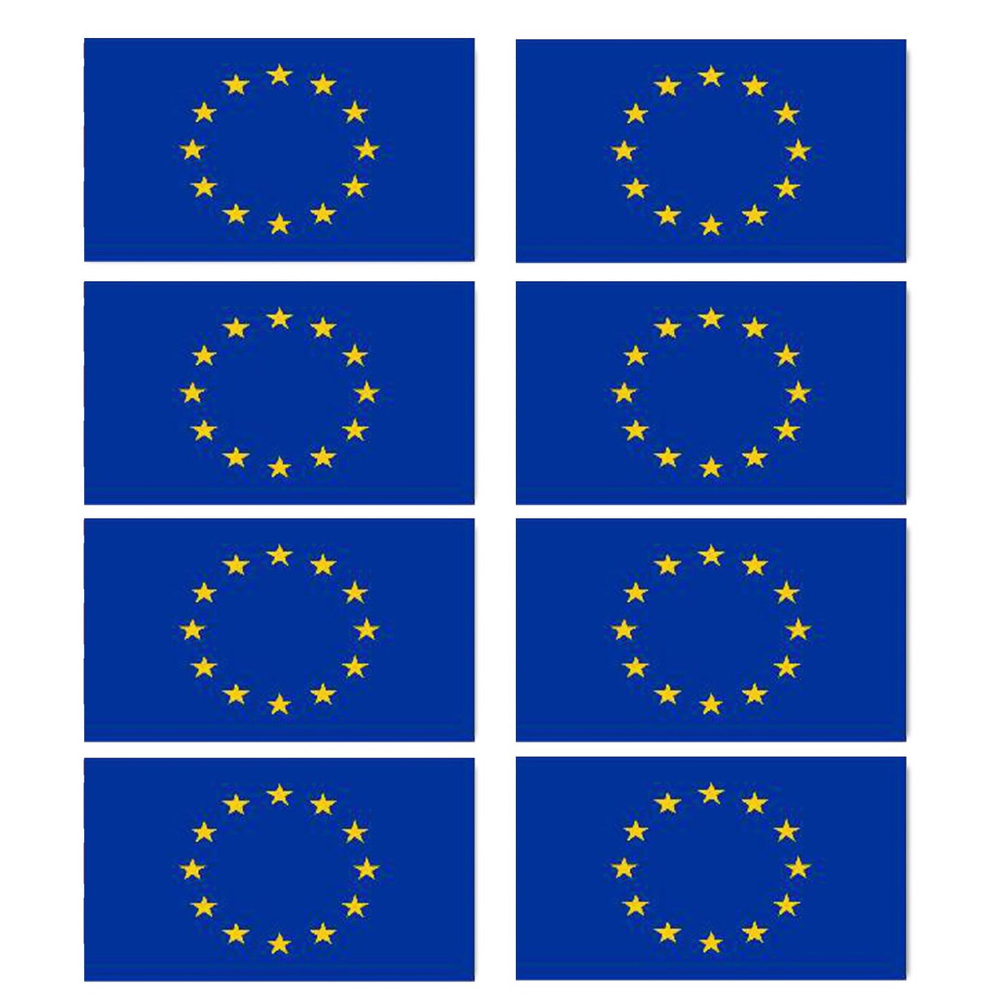 FLAG02D Euro Flags Stickers 45mm x 82mm