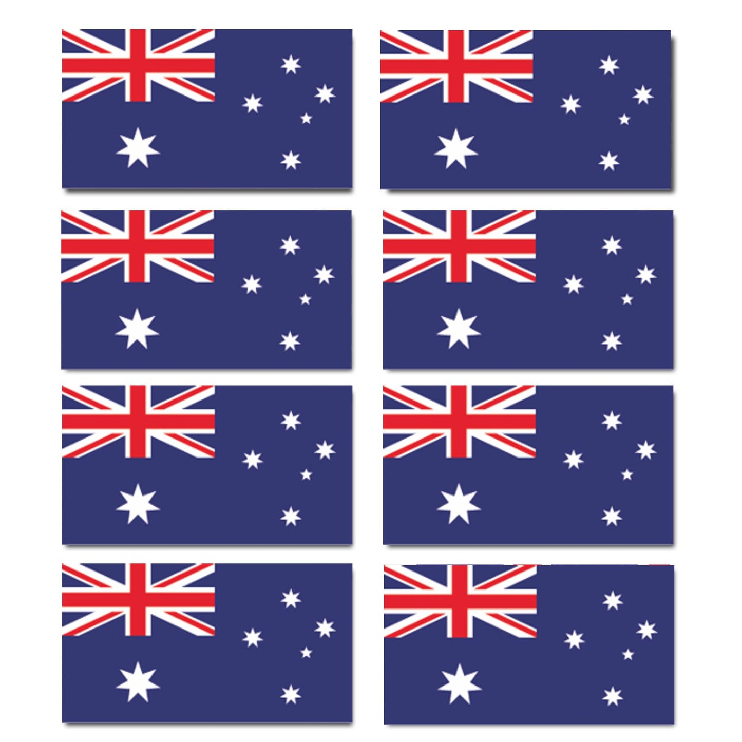 FLAG07D Australia Flags Stickers 35mm x 64mm