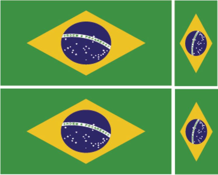 FLAG09B Brazil 2 x 200mm 2 x 100mm