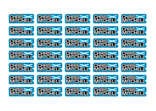 Flag Race Name Stickers For 1/10th scale Radio Controlled Vehicle A4,A5 Available