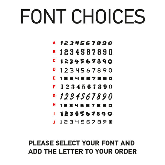 MXSC01 3 x Custom Race Numbers and Name Vinyl Stickers Motorbike Motorcross Quad