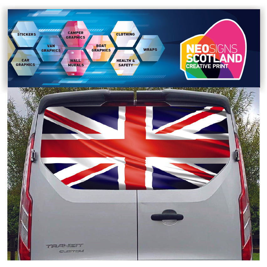 FORDT017 United Kingdom Flag Tailgate wrap for Ford Transit Custom