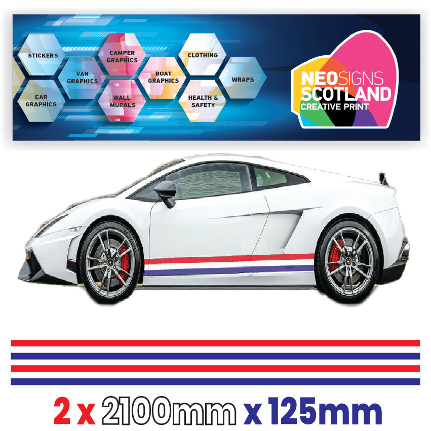 FR2.1/125x2 French Side Stripe 2100mm x 125mm for Porsche