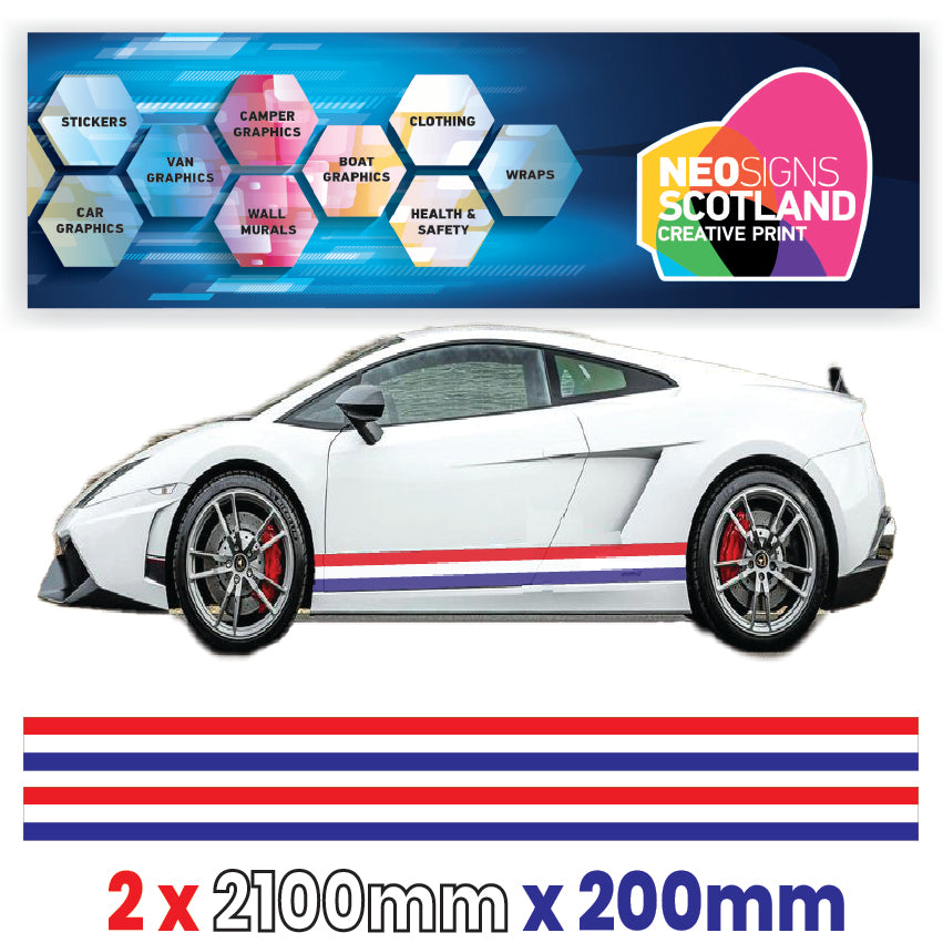 FR2.1/200x2 French Side Stripe 2100mm x 200mm for Porsche