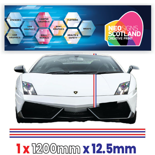 FRP French Racing Pin Stripes 1.2m (1200mm) Long laminated for Renault Peugeot Citroen sticker graphics various widths available