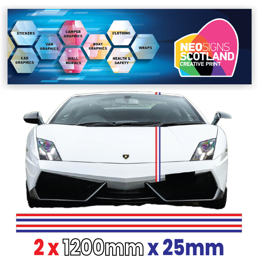 FRPIN25 French Pin Stripes 1200mm X 25mm for Porsche