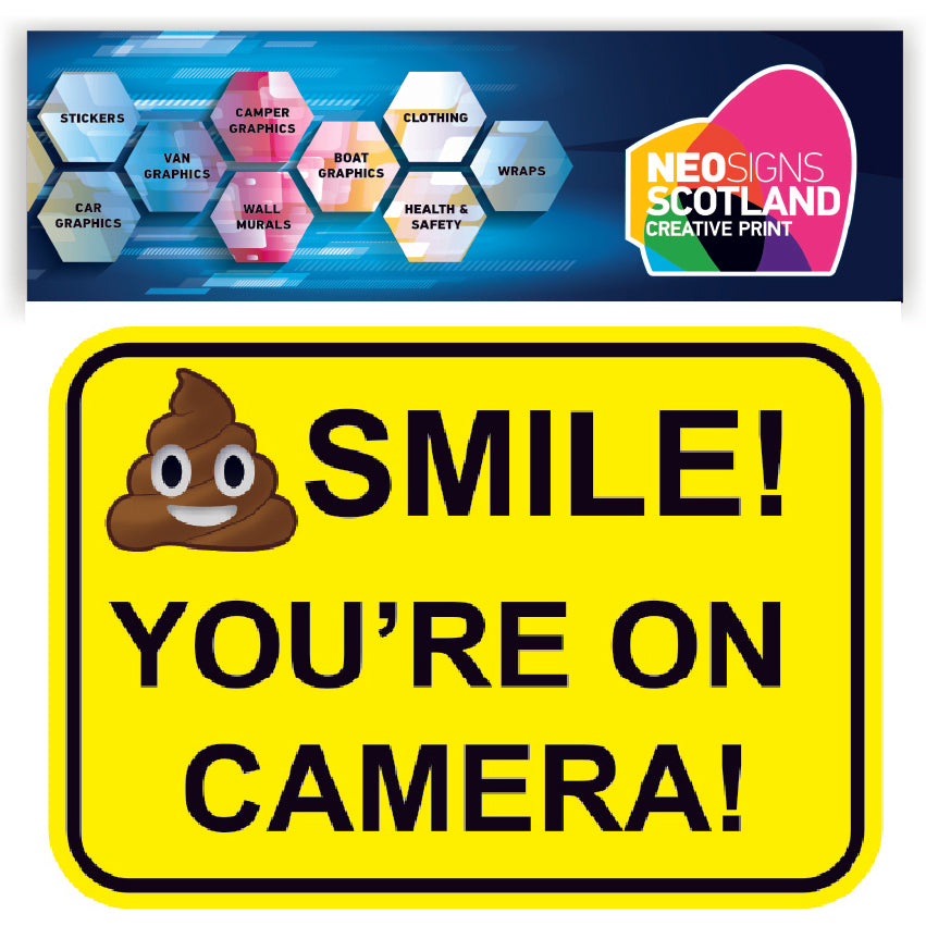 FS50A4 Smile You're on Camera Stickers 297mm x 210mm