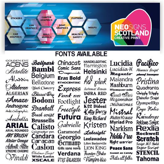 VAN07 Swb Van Graphics Kit Sign Writing Vehicle lettering Livery signs Logo and Text