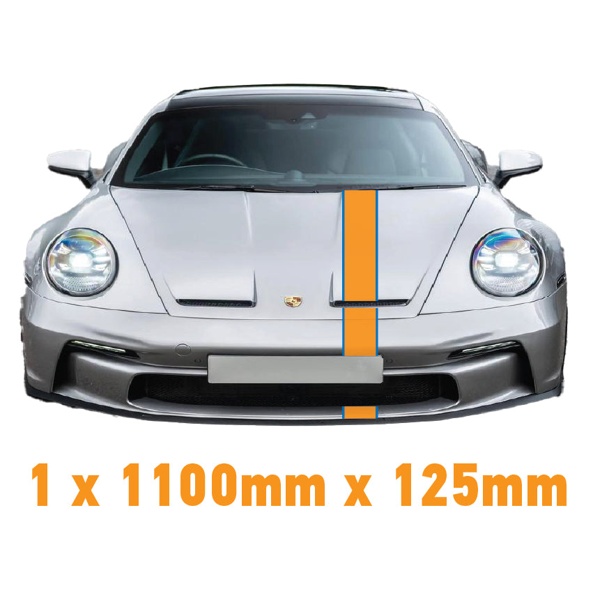 GU1.1B/1x125 Gulf Racing Bonnet Stripe 1100mm x 125mm For Porsche
